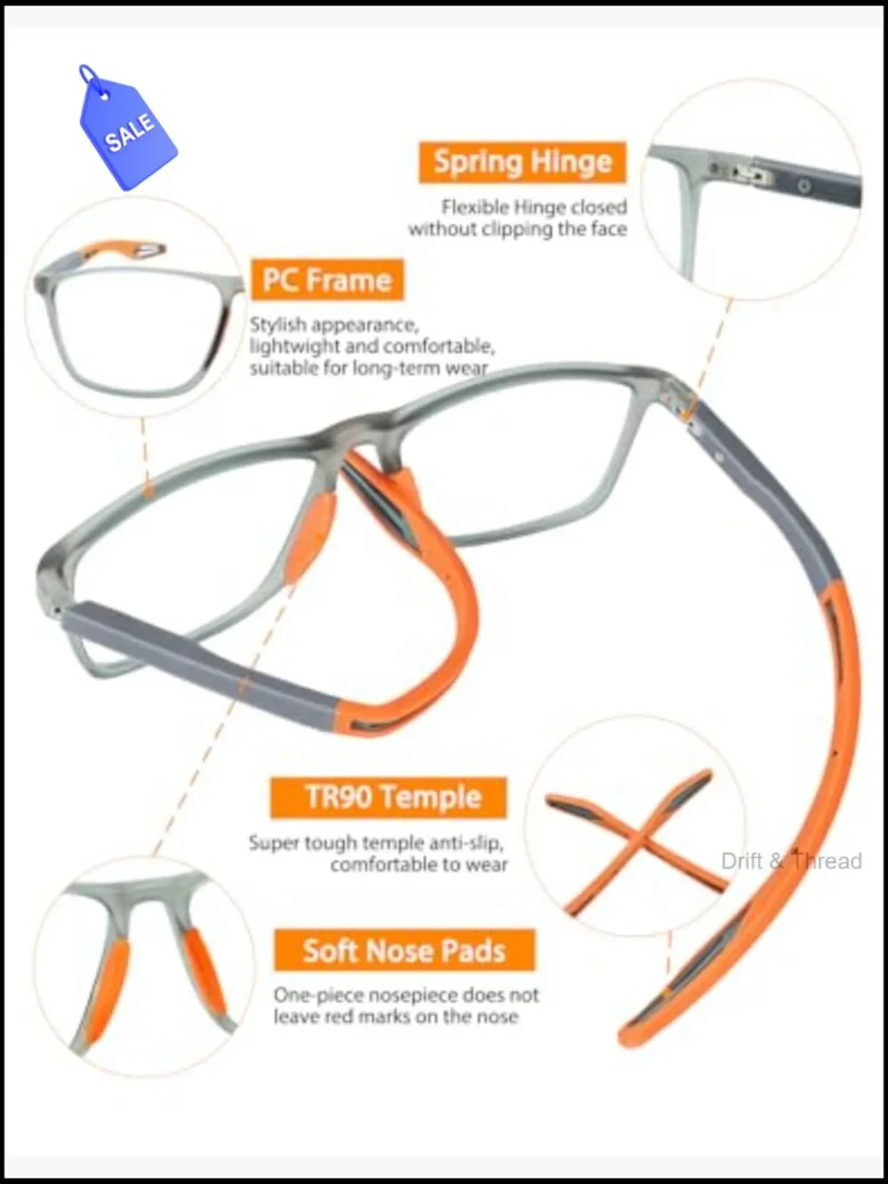 Progressive Photochromic Reading Glasses Blue Light Blocking Multifocal Readers